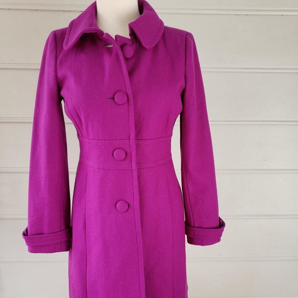J. Crew Jackets & Blazers - J.CREW Pink Berry Long Wool Pea Coat